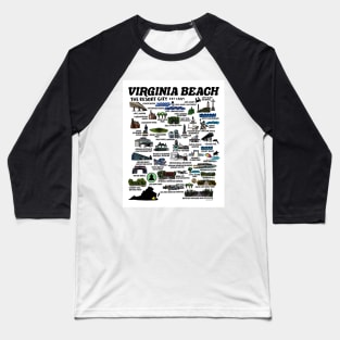 Virginia Beach Map Baseball T-Shirt